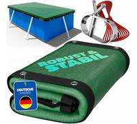 poolomio® Bâche de Piscine Ronde Ø 320-350 cm | Bâche 2-en-1 Solaire & hivernage | Couverture Robuste PE 200g/m² | Résistante UV, Anti-algues & Anti-saletés | Dimensions réelles: 420 cm