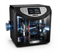 poolomio® Chlorinateur Aqualyser pour piscines jusqu'à 80 m³ - Système de dosage autonettoyant avec contrôle par application pour la génération de chlore, désinfection de piscine et régulation du pH