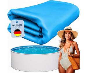 poolomio® Forme Ronde en PVC, Liner pour Piscine de Haute qualité résistant au Froid, Liner de Remplacement épaisseur 0,4 mm, à parois en Acier de Ø 350 x 90 cm, Bleu