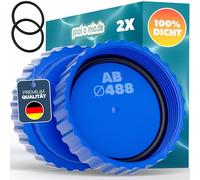 poolomio Kit de fermeture hivernale pour grandes piscines Intex avant 2021 | À partir de 488 cm ou 400 cm de longueur avec vanne d'arrêt | 2 couvercles et joint | Pour modèles avec vanne d'arrêt |