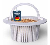 poolomio® Panier filtrant pour skimmer encastré 15,5 cm - Panier de rechange pour skimmer de piscine avec poignée - Panier de rechange pour un retrait facile - Résistant au chlore, stable, maille fine