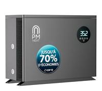 poolomio Pompe à chaleur pour piscine 30 à 60 m³ | Chauffage de piscine ultra silencieux avec WiFi | Technologie onduleur CC efficace jusqu'à 14 kW (COP 15,00) | Chauffage de piscine avec démarrage en