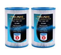 POOLPURE Filtre de Piscine Compatible avec BestWay 58094 Type II, Lot de 4