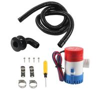 POONGURY Pompe de cale 12V 1100 GPH pour bateau, pompe immergeable avec raccord 1-1/8", tuyau 6,5 FT, colliers en acier inoxydable et passe-coque, adaptée pour bateau de pêche, vedette rapide