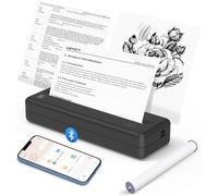 POOOLITECHxHPRT Imprimante portable sans fil Bluetooth Imprimantes mobiles sans encre compatibles avec téléphones et PC, imprimantes compactes pour voyage, maison, bureau, MT810