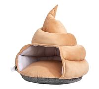 Poop Shape Cat House, Comfortable Cat Bed Cave, Unique Fun Pet Bed Design, Cozy Pet House with Cover 17.32x18.5 inches for Cats and Small Dogs (Brown, Blue, Green, Purple)