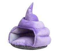 Poop Shape Cat House, Comfortable Cat Bed Cave, Unique Fun Pet Bed Design, Cozy Pet House with Cover 17.32x18.5 inches for Cats and Small Dogs (Brown, Blue, Green, Purple)
