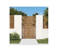 vidaXL Portail de jardin Portillon patio Acier Corten motif carré 100x175 cm