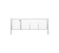 Poort 350x100 cm staal zilverkleurig144341
