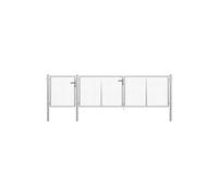 Poort 400x100 cm staal zilverkleurig144347
