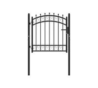 Portail de Clôture avec Pointes Portail de Jardin Portillon de Terrasse Porte de Patio Barrière de Jardin Extérieur Acier 100x100 cm Noir 146378
