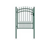 Poort met speerpunten 100x125 cm staal groen146384