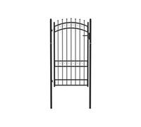 Vidaxl Portail De Clôture Avec Pointes Acier 100x175 Cm Noir