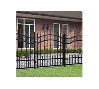 Poort met spijlpunten 103x150 cm gepoedercoat staal zwart151090