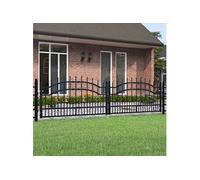 151094 vidaXL Portail et sommet de lance Noir 305x120 cm Acier enduit poudre