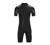 POOSR 3MM Combinaison de plongée pour Hommes Néoprène Combinaison Courte Combinaison de Combinaison avec Fermeture éclair Avant adaptée à la plongée avec Tuba Surf Natation,Noir,4XL