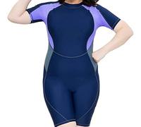 POOSR Maillots de Bain pour Femmes Grande Taille 4XL-6XL Manches Surf Combinaisons de plongée Dos Zip Combinaison Humide Corps Complet Maillots de Bain pour Adultes,Noir,6XL