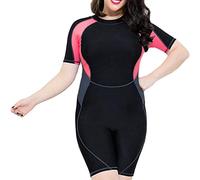 POOSR Maillots de Bain pour Femmes Grande Taille 4XL-6XL Manches Surf Combinaisons de plongée Dos Zip Combinaison Humide Corps Complet Maillots de Bain pour Adultes,Bleu,6XL