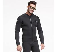 POOSR Veste de Combinaison en néoprène 3MM pour Hommes Noir à Manches Longues Combinaison étanche Triathlon Combinaisons Hauts pour Surfer au Chaud,XXL