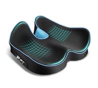 POOTACK Coussin Coccyx, Coussin Chaise Bureau, Coussin Ergonomique Assise pour Soulager la Pression et Les Inconfort des Hanches, du Coccyx et de la Sciatique, pour Siège de Voiture, Bleu