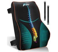 POOTACK Coussin de Soutien Lombaire Ergonomique, Coussin Lombaire en Mousse à Mémoire de Forme pour soulager la Inconfort，Soutien du Dos pour Bureau Chaise, Siège d'Auto, et Sangles Réglables