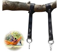 POOTACK Lot de 2 Kit Hamac Ultra Résistant aux Sangles Lourde Suspension 150cm avec D-Ring,Deux Crochets Mousquetons, Charge Max 500kg,Sangles Terylene 100% Non,Extensible, Adapté aux Hamac