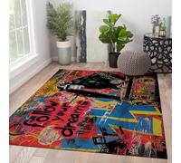 Pop Art 180x240cm tapis for salon Machine lavable carpette Funny Animal Theme Large descente de lit salle a manger Office Follow Your Dreams Monkey motif bas poil Lightweight Thin antiderapant