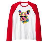 Pop Art Bouledogue français Cadeau Maman Chien Papa Frenchie Manche Raglan