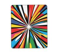 Pop Art Burst Tapis de souris multicolore en caoutchouc épais avec bord verrouillable 17,8 x 21,8 cm pour bureau, jeux, étude et bureau