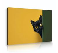 Pop art chat noir peek toile art mural animaux mignons moderne affiche peinture images impressions d’œuvres d’art pour salon chambre à coucher décoration intérieure 50x80cm cadre intérieur