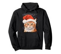 Pop Art Chat roux orange de Noël Sweat à Capuche