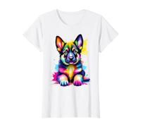 Pop Art coloré Chiot Berger Allemand T-Shirt Graphique avec Valeur