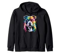 Pop Art coloré Staffordshire Bull Terrier Sweat à Capuche