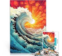 Pop Art des Vagues de l'océan Puzzles 1000 pièces pour Adolescents Casse-tête pour Convient pour la décoration de Bureau 38x26cm