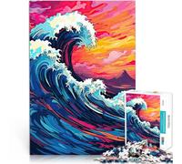 Pop Art des Vagues de l'océan Puzzles pour Adolescents 1000 pièces Activité familiale Car C'est Un pour Toute la Famille 38x26cm