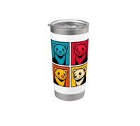 Pop Art Furet Quatre Couleurs Gobelet isotherme en acier inoxydable double paroi