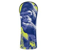 Pop Art Gorilla Green Couvre-club de golf imperméable avec étiquettes numérotées pour bois et pilote hybride