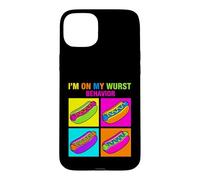 Pop Art Humoristique I'm on My Wurst Behavior Coque pour iPhone 15 Plus