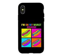 Pop Art Humoristique I'm on My Wurst Behavior Coque pour iPhone X/XS