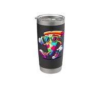 Pop Art Lunettes De Soleil Pizza Slice Fast Food Pizzas Gobelet isotherme en acier inoxydable double paroi