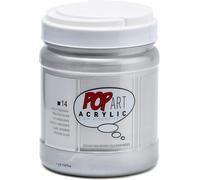 Pop Art Peinture Acrylique - Idéal Pour Applications Généreuses Et Grandes Surfaces - Haute Viscosité - 1 Pot De 700 Ml - Argent 810014