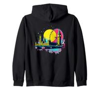 Pop Art rétro de la Tour Elizabeth de Londres Sweat à Capuche