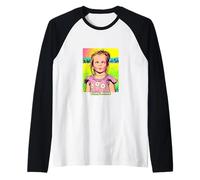 Pop Art T-Shirt pour Fille Motif Portrait de Bande dessinée Little Rebel Manche Raglan