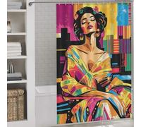 Pop Art Vision of Adele Bloch-Bauer Rideau De Douche Pour Salle De Bain, Usage Quotidien, Élégant Et Lavable, Anti-moisissure, Pour Baignoire, Décoration D'appartement 56.30x70.87Inch（143x180cm）