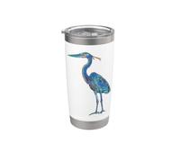 Pop Art Wildlife Popart Illustration bleue Hereng Mouette Gobelet isotherme en acier inoxydable double paroi
