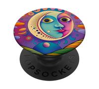 Pop Astronomie colorée Art céleste Lune et Ciel PopSockets PopGrip Adhésif