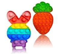 Pop Bubble, 2 PCS Pop it Fidget Toy, Popite pour Enfant, Push and Pop Bubble, Push Bubbles Jouet, Push Pop Bubble Sensory Toy, Anti Stress Enfant, Cadeaux de Pâques pour Enfants et Adultes (B)