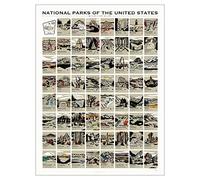 Pop Chart | Carte à gratter des parcs nationaux des États-Unis | Décoration murale à gratter 30,5 x 40,6 cm | Suivez vos voyages dans les 63 parcs avec cette carte à gratter | 100% fabriquée aux