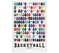 Pop Chart Lab Poster imprimé « A Visual Compendium of Basketball Jerseys » (61 x 91 cm)