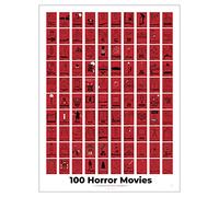 Pop Chart | Poster à gratter 100 films d'horreur | 30,5 x 40,6 cm | Décoration de film d'horreur pour les fans de film effrayant | 100% fabriqué aux États-Unis